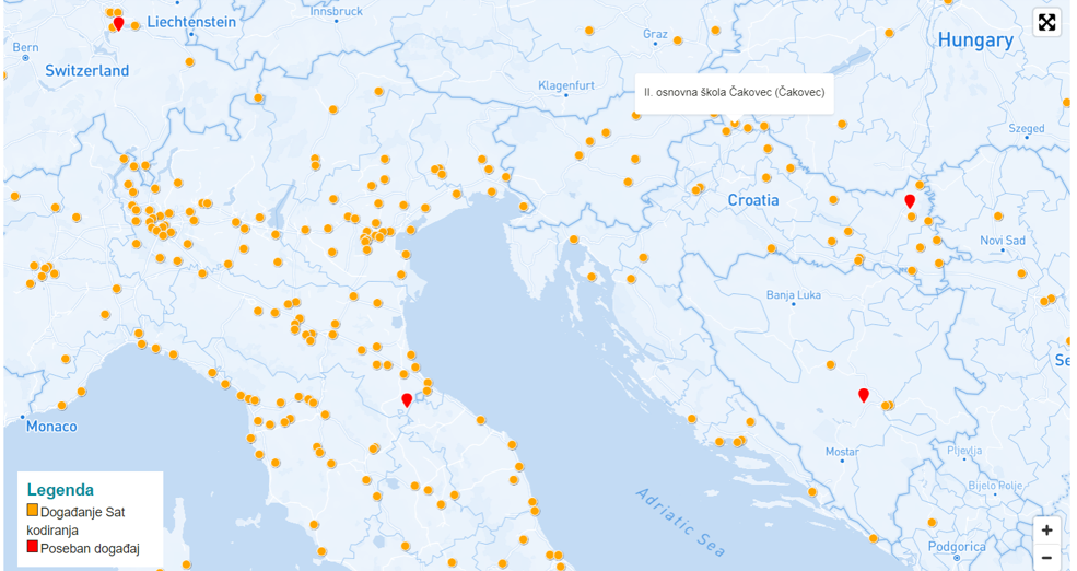 Hour of Code map